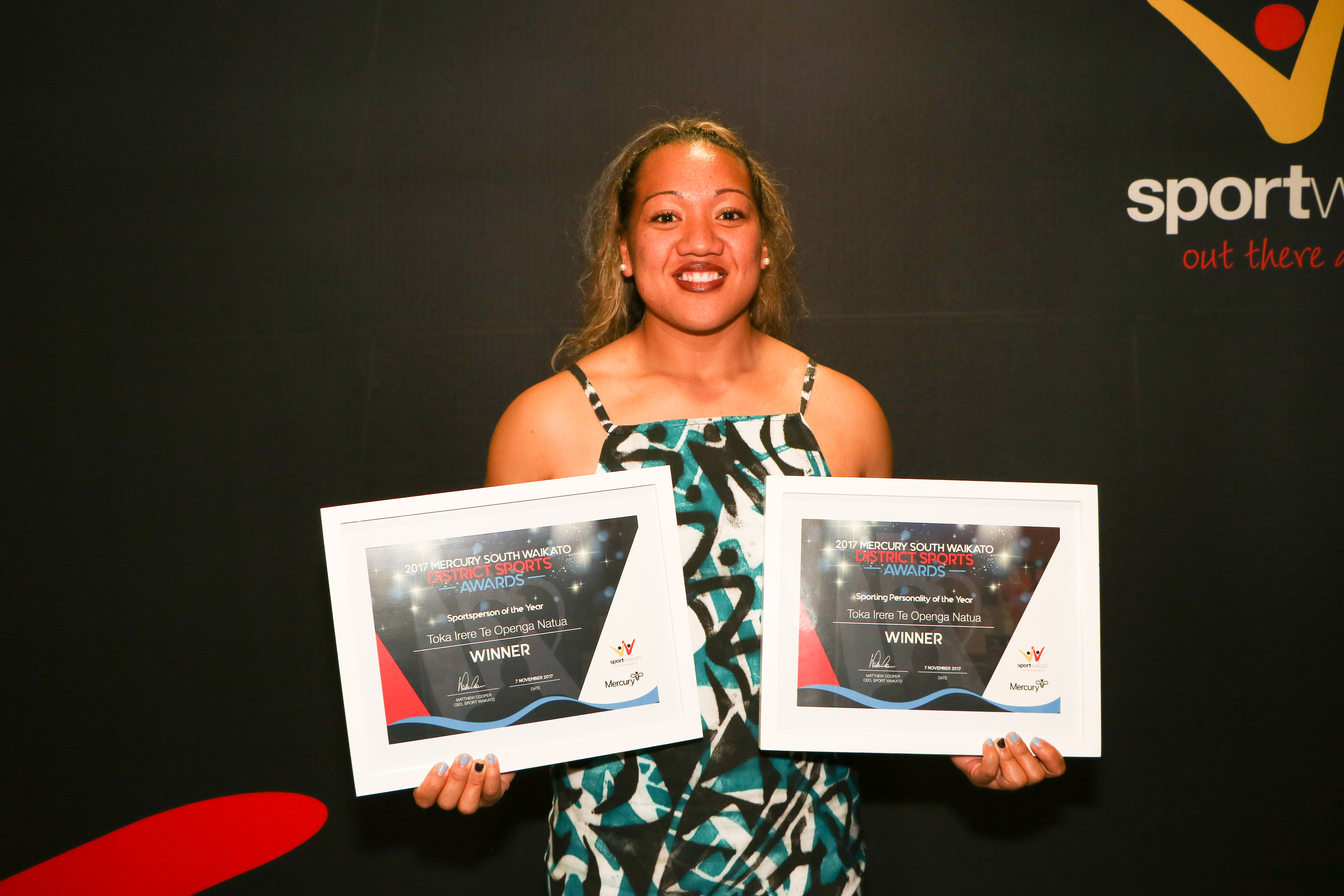 Toka Irere Te Openga Natua takes out two titles at the Mercury South Waikato District Sports Awards